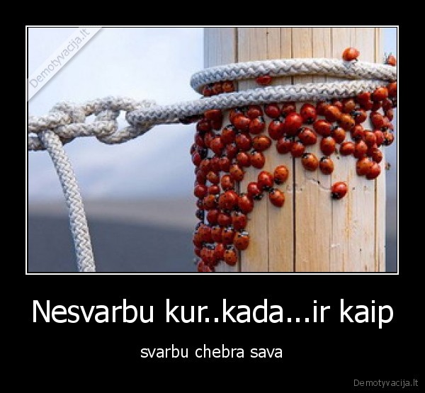 Nesvarbu kur..kada...ir kaip