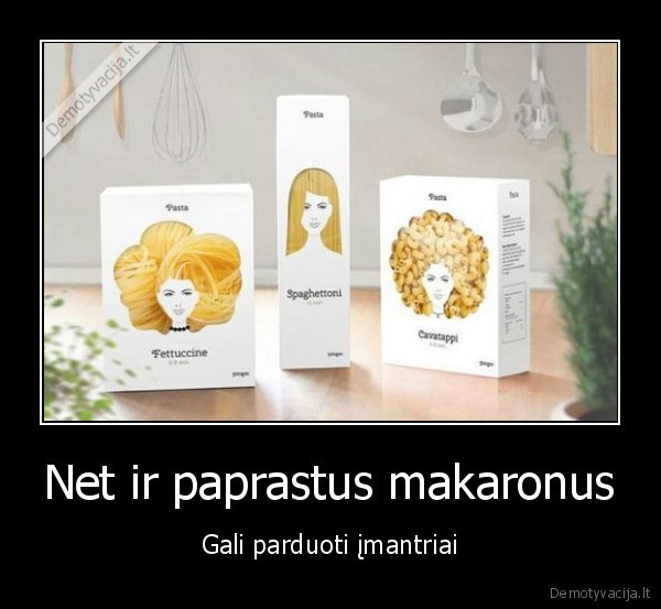 makaronu, pakuotes,plaukai