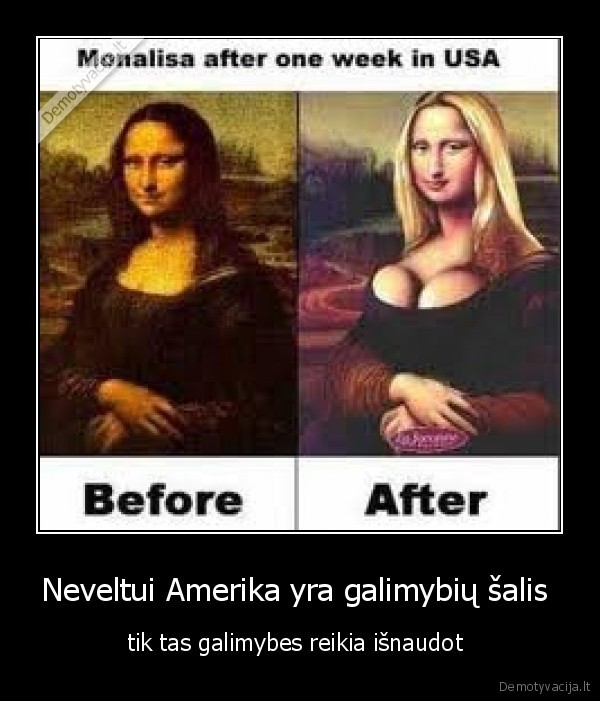 Neveltui Amerika yra galimybių šalis 