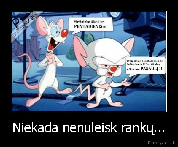 Niekada nenuleisk rankų...