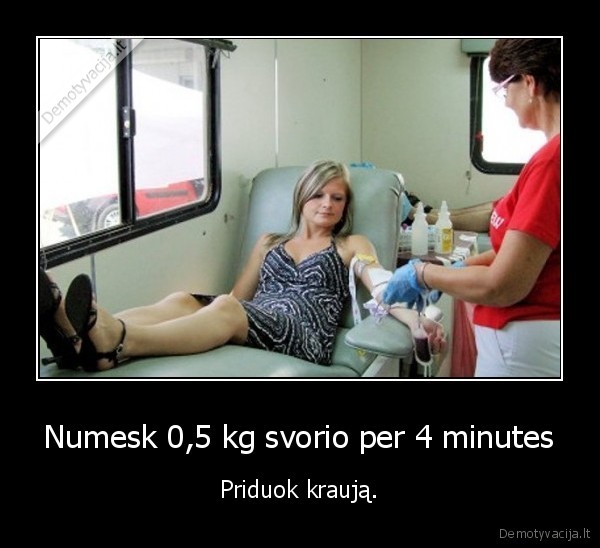 Numesk 0,5 kg svorio per 4 minutes