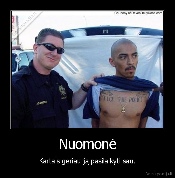 policija,suimtas,nusikaltelis,nuomone