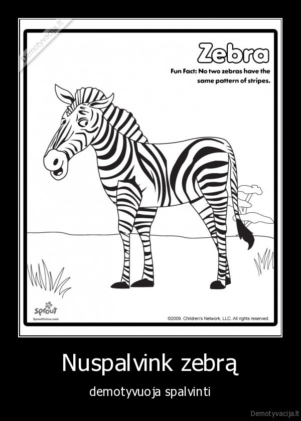 zebras, nuspalvink, zebra, demotyvuoja, spalvinti