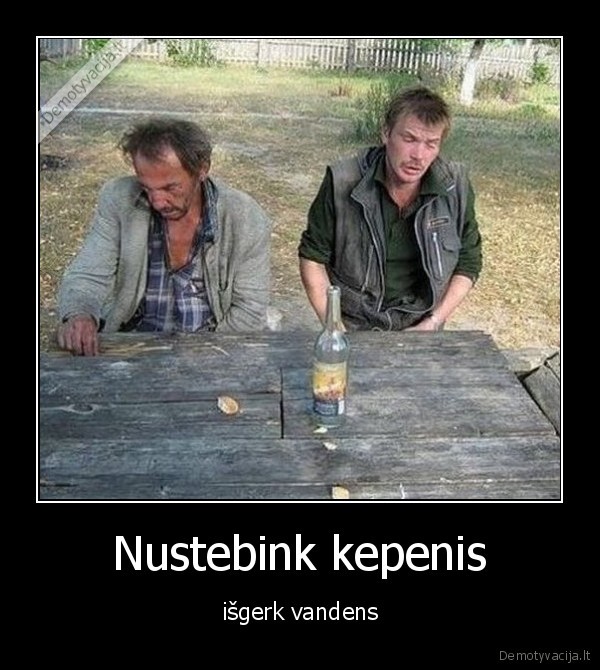 nustebink, kepenis, isgerk, vandens