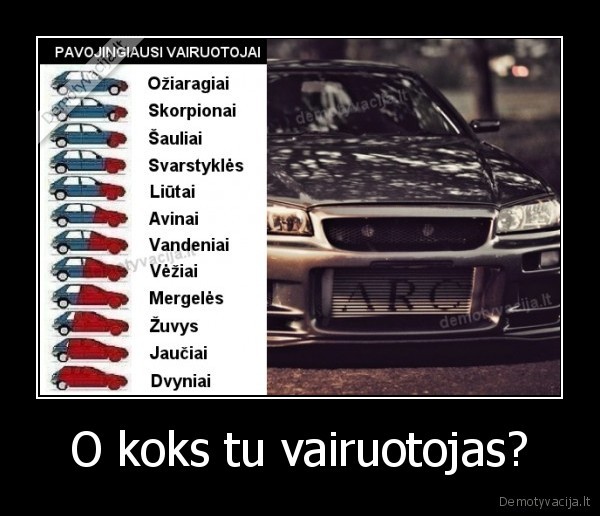 O koks tu vairuotojas?