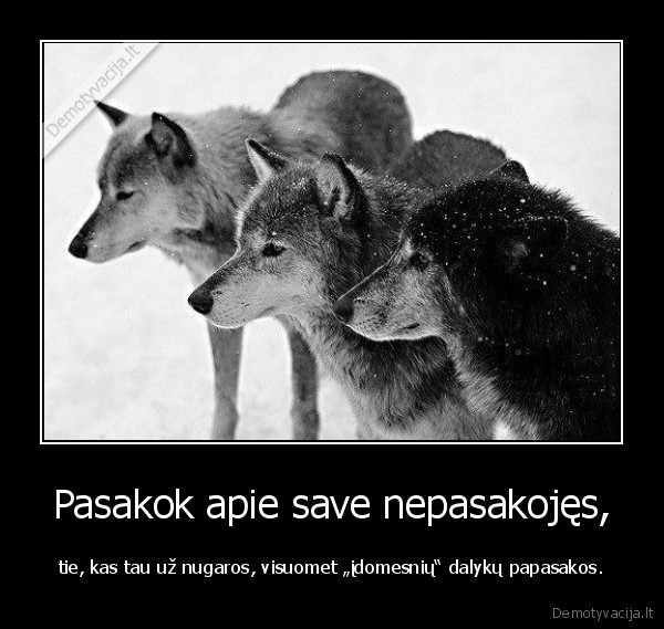 Pasakok apie save nepasakojęs,