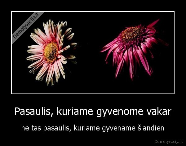 Pasaulis, kuriame gyvenome vakar