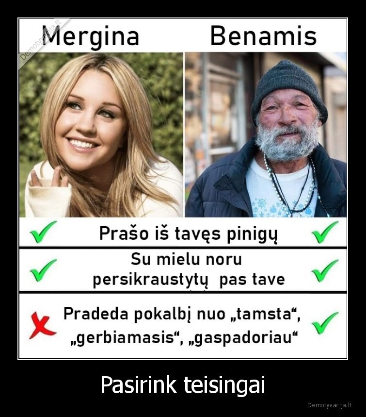 benamis,mergina,privalumai