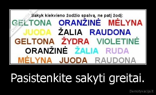 Pasistenkite sakyti greitai.