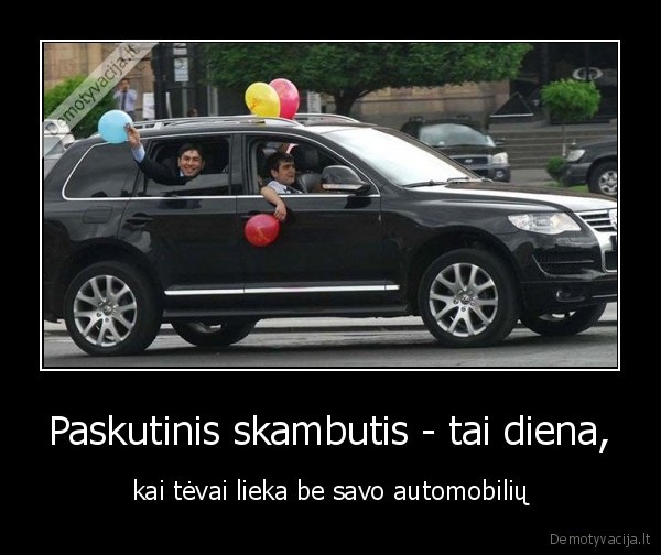 paskutinis, skambutis,abiturientai,automobilis