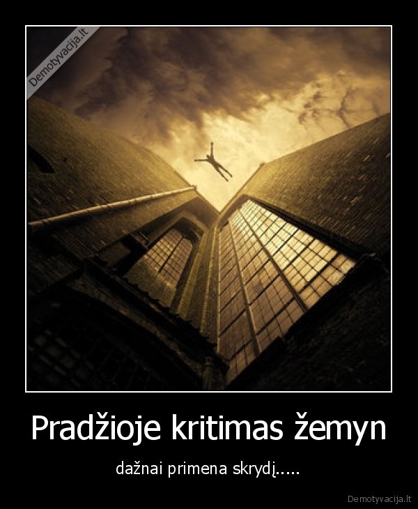 Pradžioje kritimas žemyn