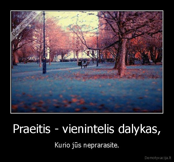 Praeitis - vienintelis dalykas,