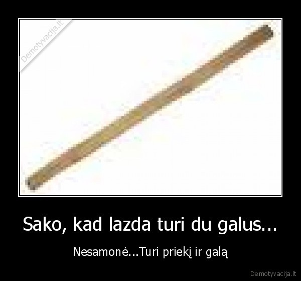 Sako, kad lazda turi du galus...