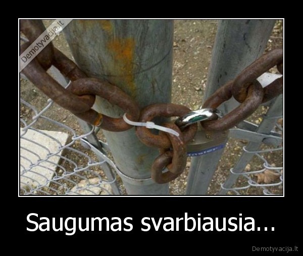 Saugumas svarbiausia...