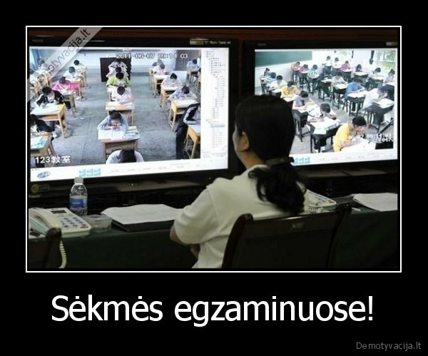 sekmes, egzaminuose