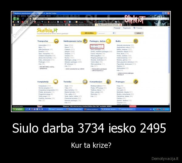 Siulo darba 3734 iesko 2495 