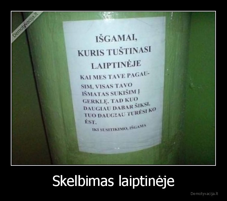 Skelbimas laiptinėje