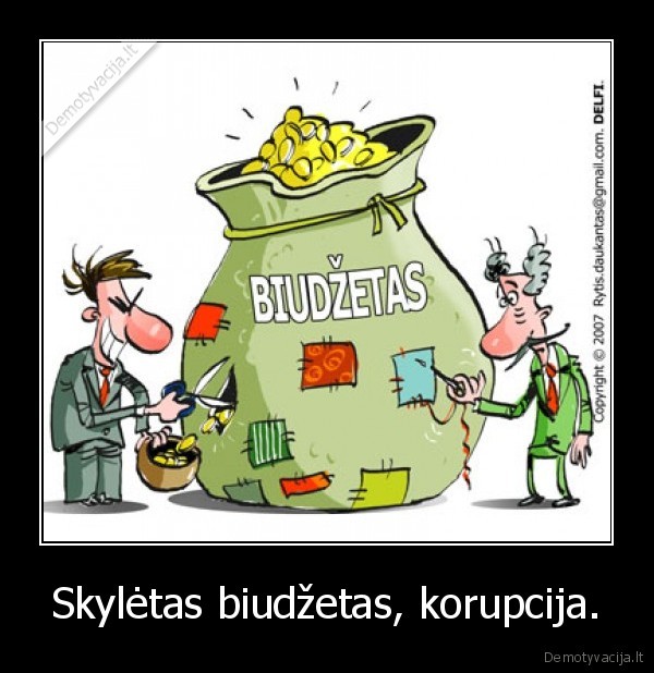 Skylėtas biudžetas, korupcija.