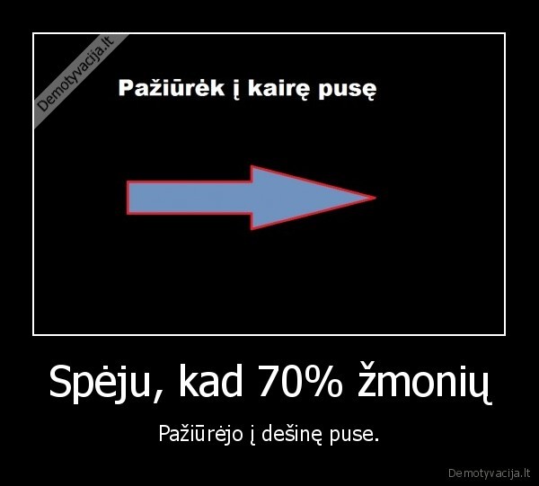 Spėju, kad 70% žmonių