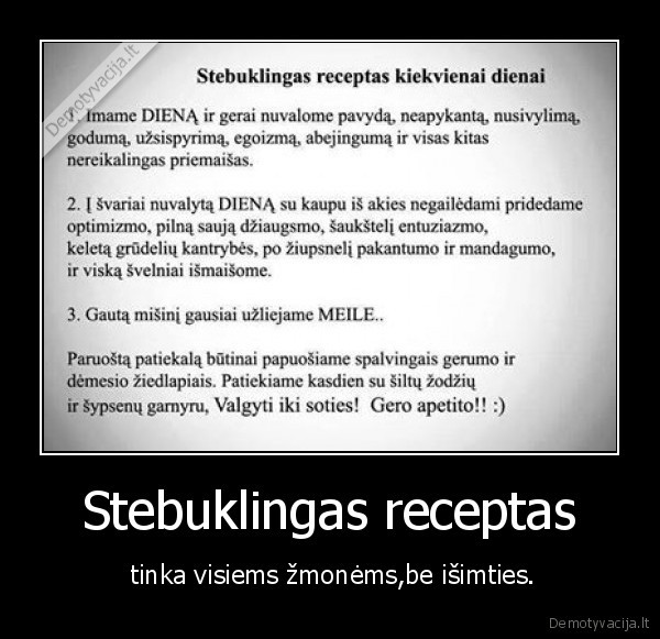 stebuklingas,receptas,zmones