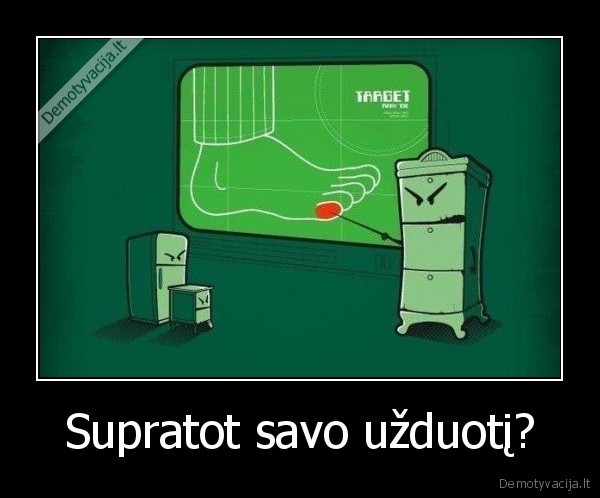 Supratot savo užduotį?