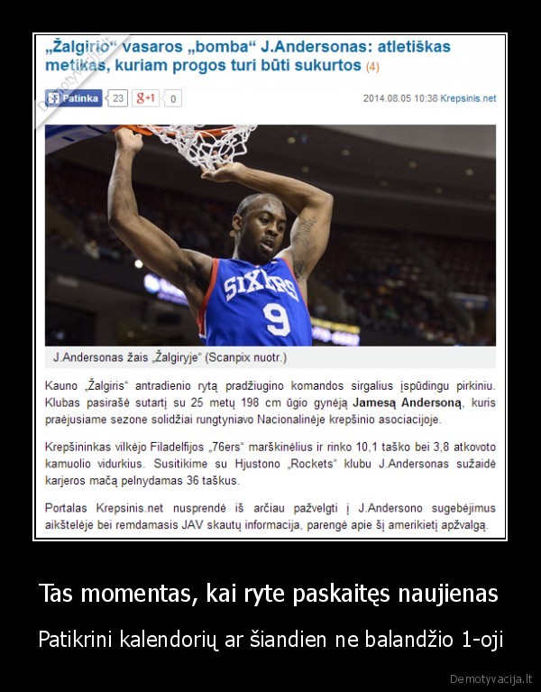 james, anderson, zalgiris,nba, zaidejas,naujas, pirkinys