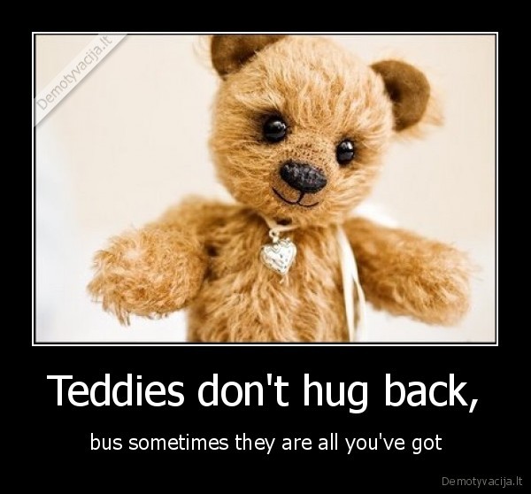 Teddies don't hug back,