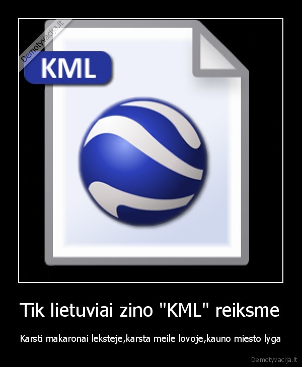 Tik lietuviai zino &quot;KML&quot; reiksme