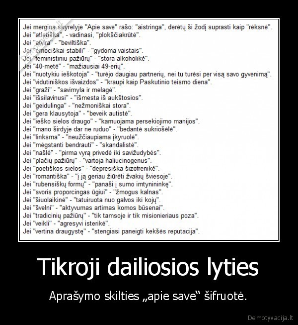 Tikroji dailiosios lyties