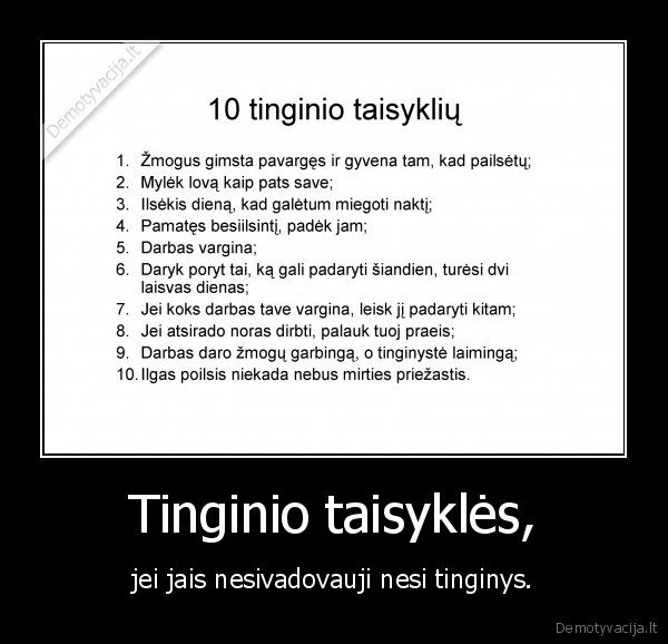 Tinginio taisyklės,