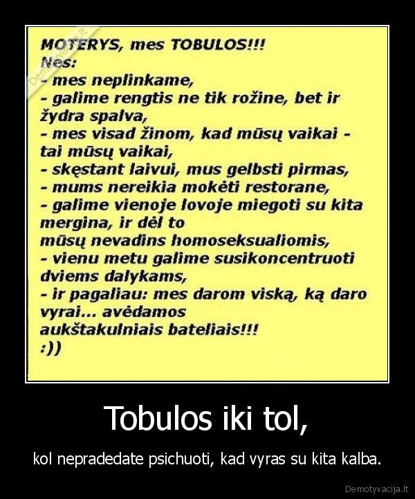 Tobulos iki tol,