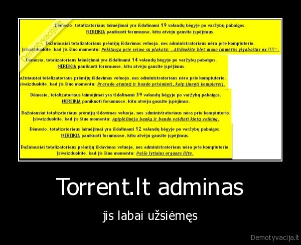 adminas,torrent.lt,uzimtumas