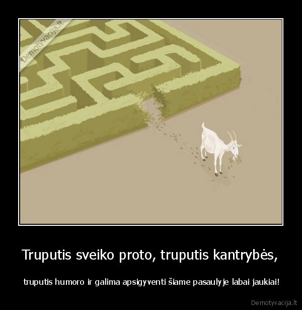 Truputis sveiko proto, truputis kantrybės,