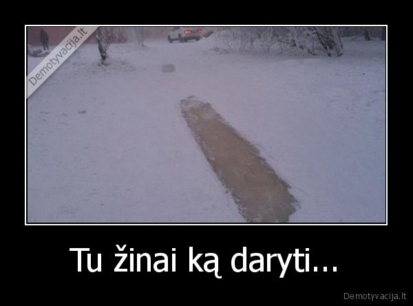 Tu žinai ką daryti...