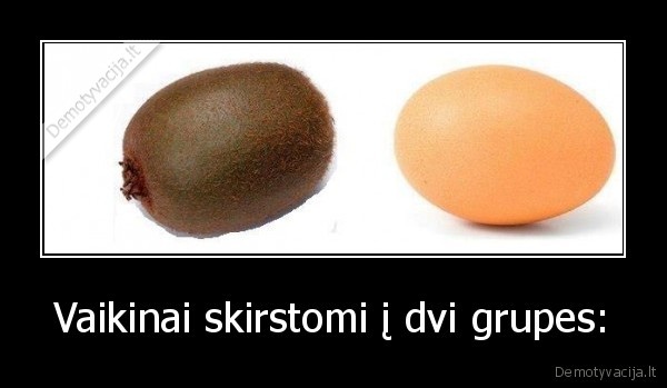 Vaikinai skirstomi į dvi grupes: