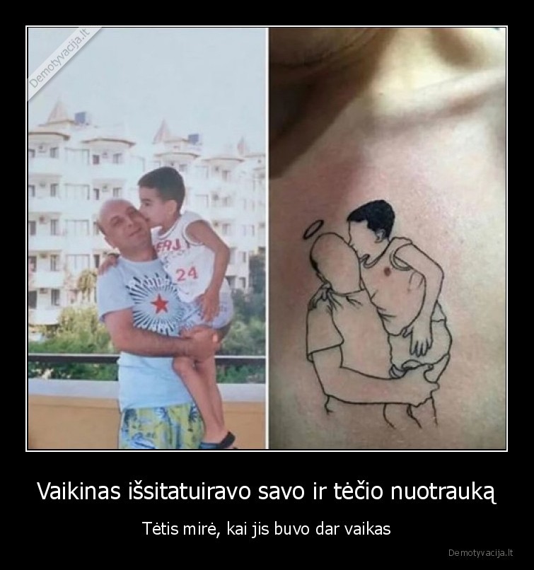 vaikas,tetis,tatuiruote,nuotrauka