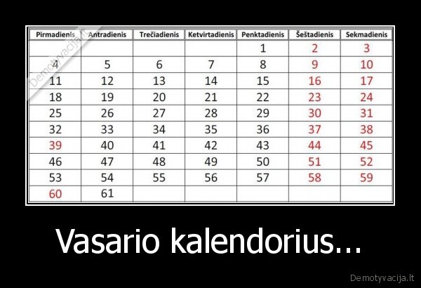 Vasario kalendorius...