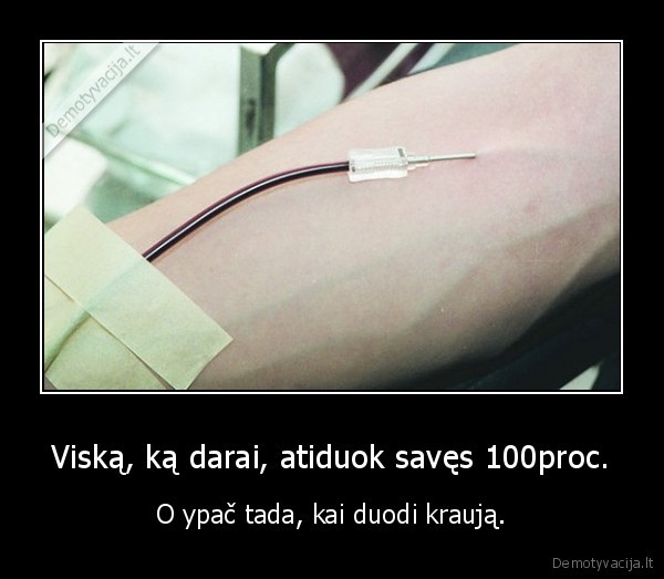 Viską, ką darai, atiduok savęs 100proc.