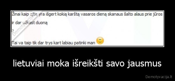 lietuviai moka išreikšti savo jausmus