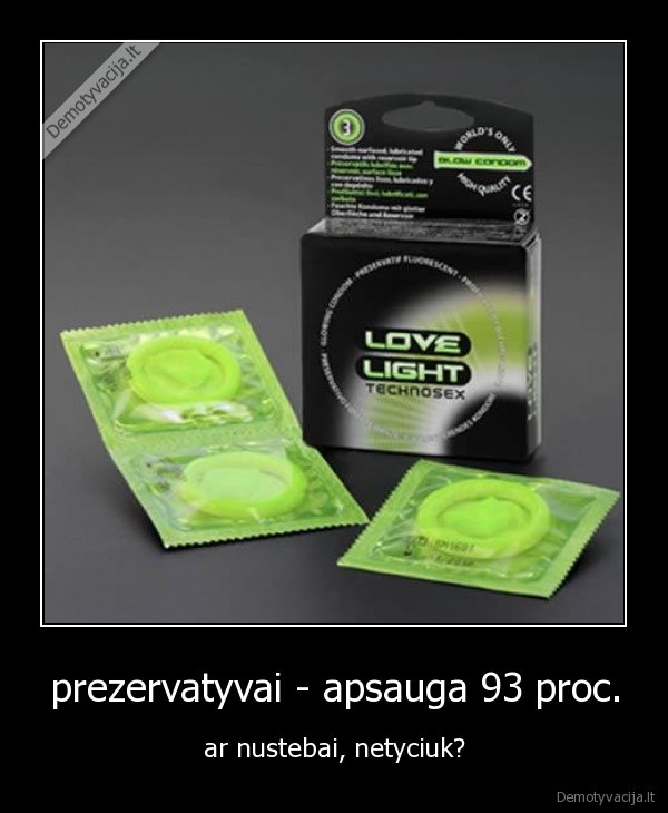 prezervatyvai - apsauga 93 proc.