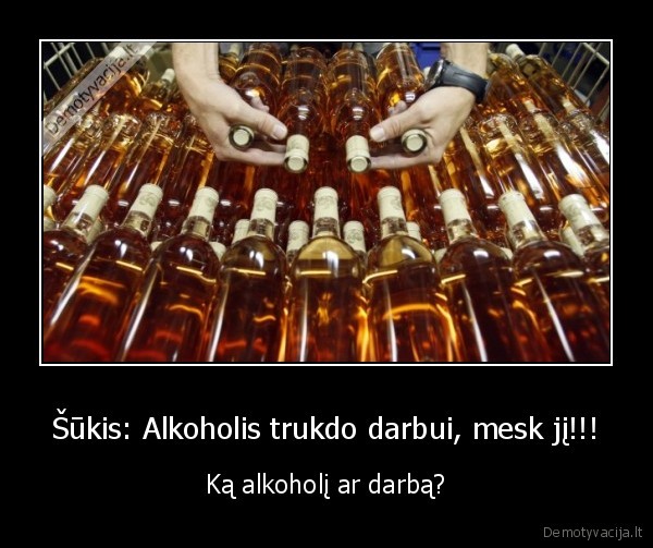 Šūkis: Alkoholis trukdo darbui, mesk jį!!!