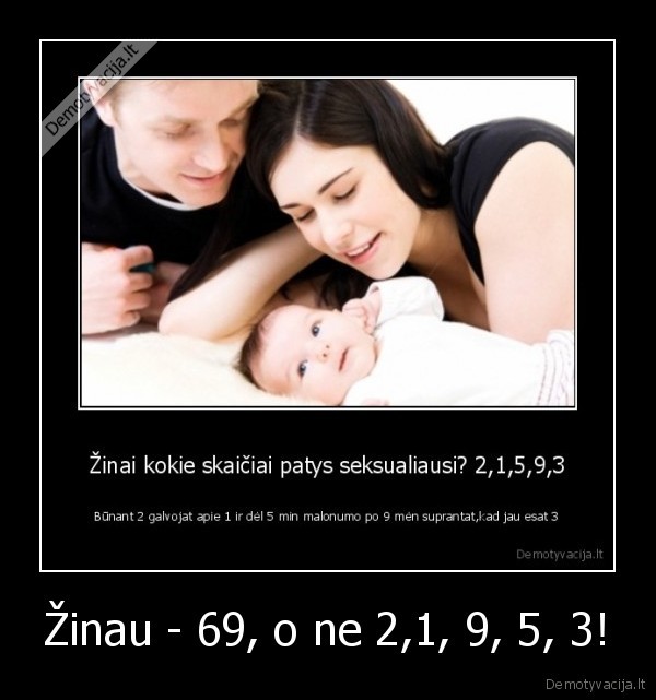 Žinau - 69, o ne 2,1, 9, 5, 3!