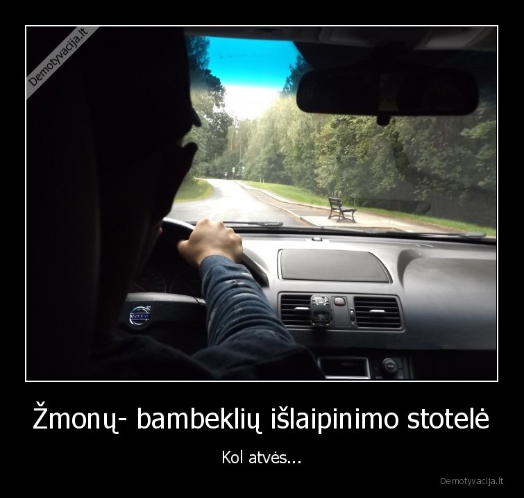 zmona,vyras,bambekle,automobilis,vaziuoja,stotele