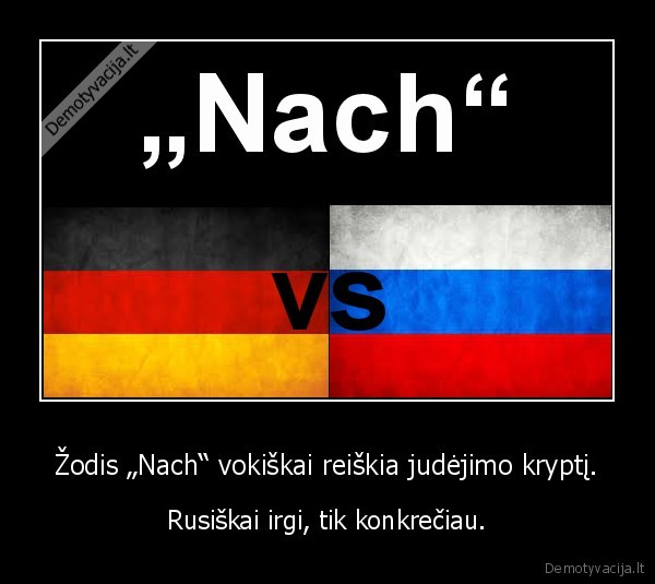 Žodis „Nach“ vokiškai reiškia judėjimo kryptį.