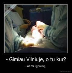 - Gimiau Vilniuje, o tu kur? - - aš tai ligoninėj.