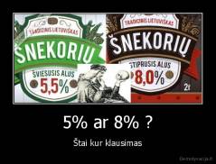 5% ar 8% ? - Štai kur klausimas