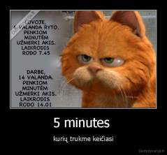 5 minutes  - kurių trukme keičiasi