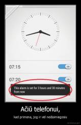 Ačiū telefonui, - kad primena, jog ir vėl neišsimiegosiu