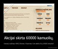 Akcijai skirta 60000 kamuolių. - Kamuolį mušinėjo 49062 žmonės. Klausimas: Kam atiteks likę 10938 kamuoliai?