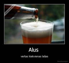 Alus  - vertas kiekvienas lašas